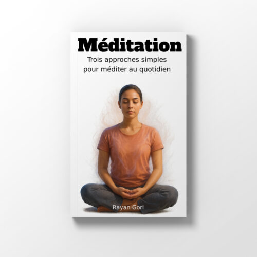 livre méditation débutant vue de face en mockup 3d